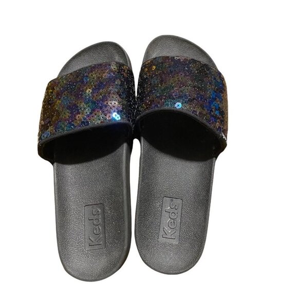 Womens keds Size 7 Black sequin Slides sandals - Picture 1 of 5